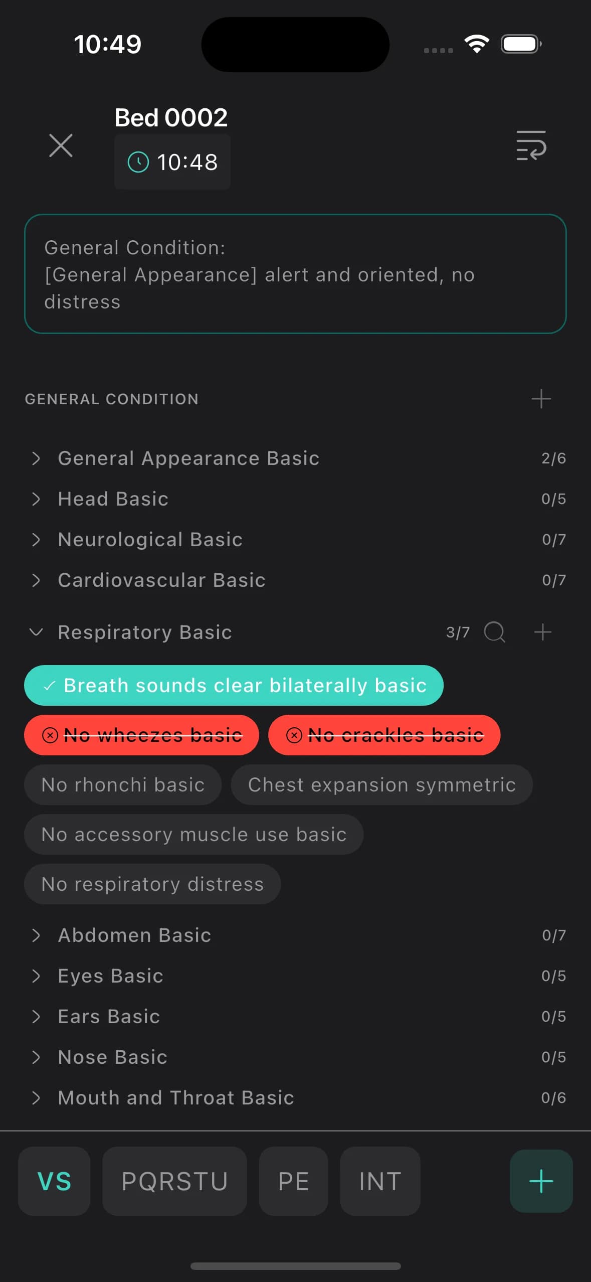 Fast charting with clinical guidance